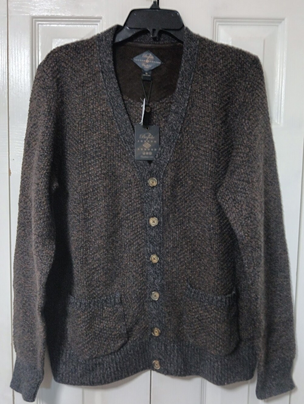 Joseph Abboud Cashmere And Camel Hair V‑Neck Button Cardigan